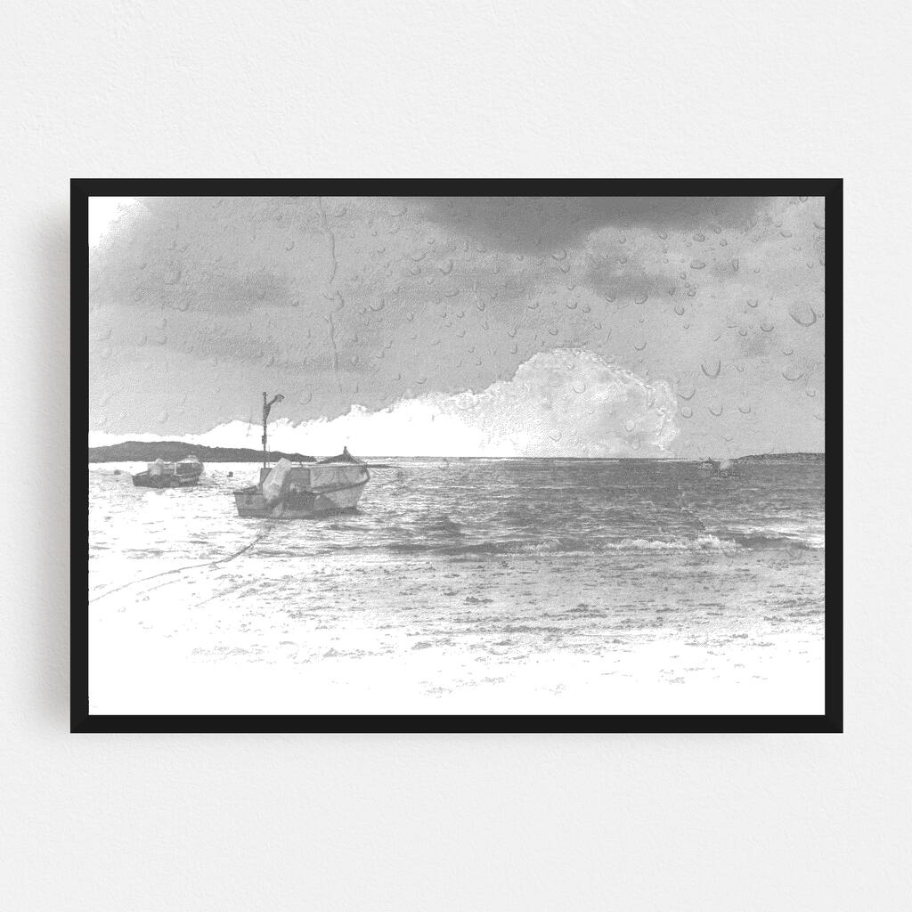 Black And White Landscape Nature Framed Wall Art Print