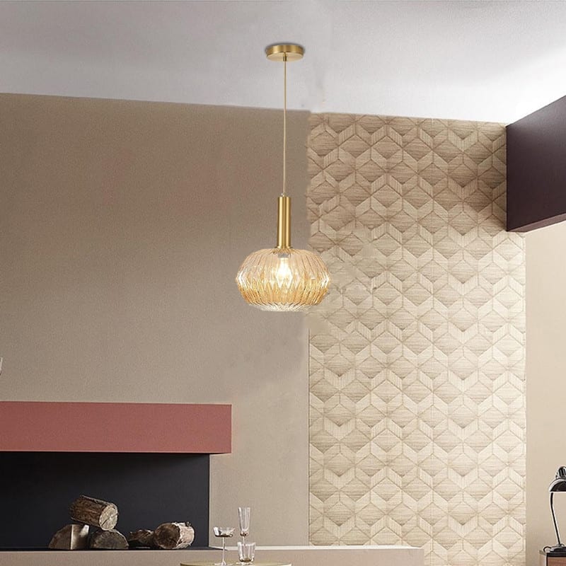 11.6” Dining room lighting green pendant lights glass, metal island lights