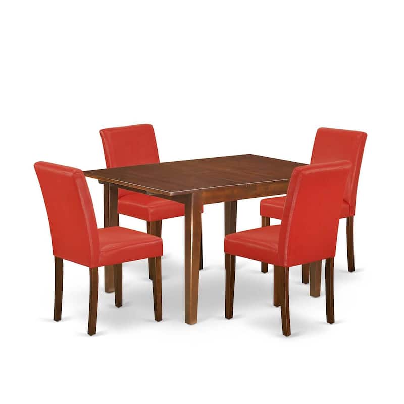 Dinette Set 5Pc Rectangle Table & 4 Chairs - Firebrick Red - Island Interiors