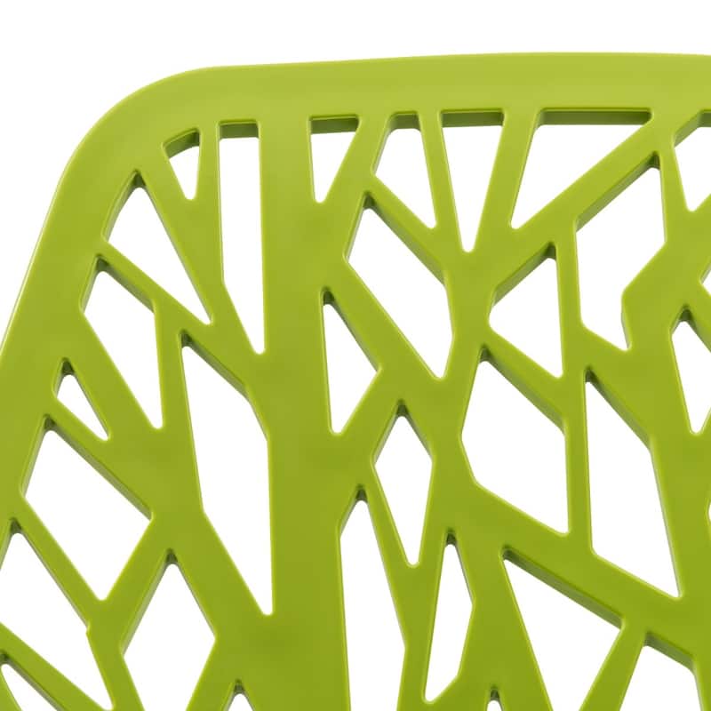 Asbury Stackable Dining Chair with Chrome Legs Side Chair with Modern Cut-Out Design Backrest