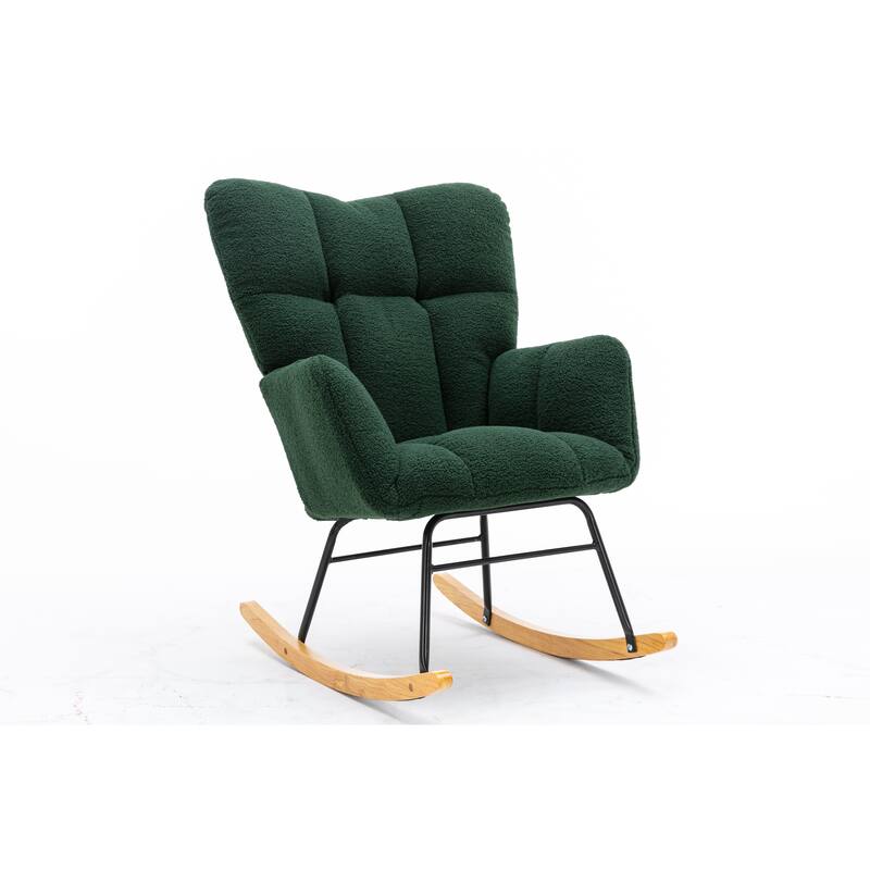 31.5" High Back Buttons Tufted Rocking Chair