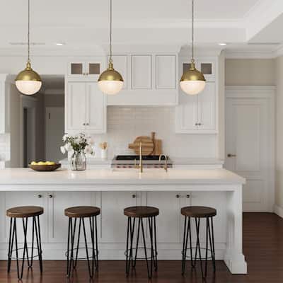 Brio Lighting Aaron - 2 Light Glass & Metal Dimmable Pendant Light