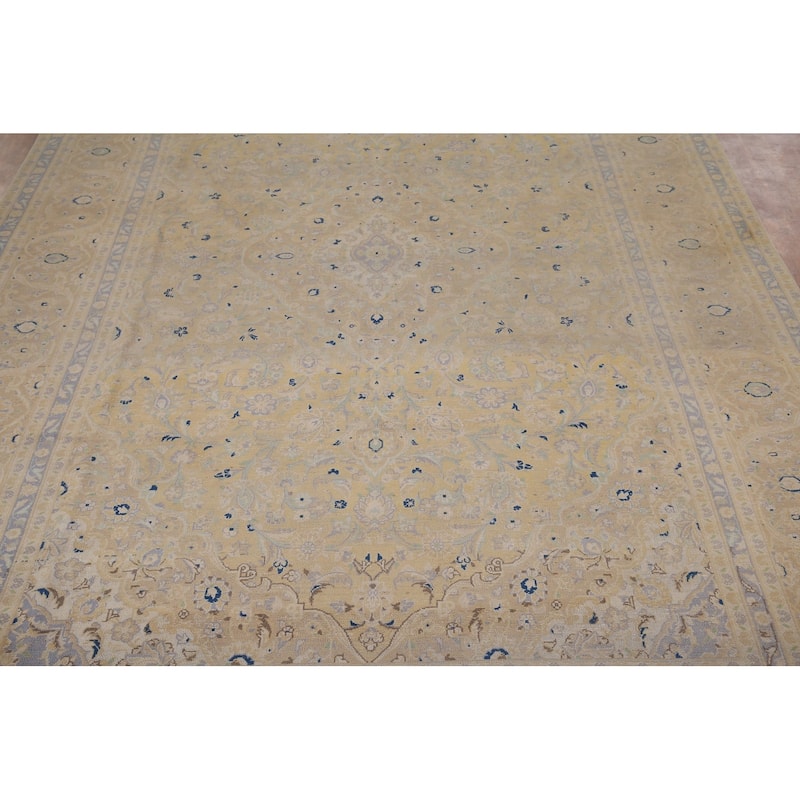 Muted Kashan Vintage Persian Area Rug Handmade Wool Carpet - 8'3" x 11'7"