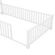 preview thumbnail 9 of 10, White Sturdy Metal Frame Twin Size House Floor Bed with Guardrail, No Included Slats