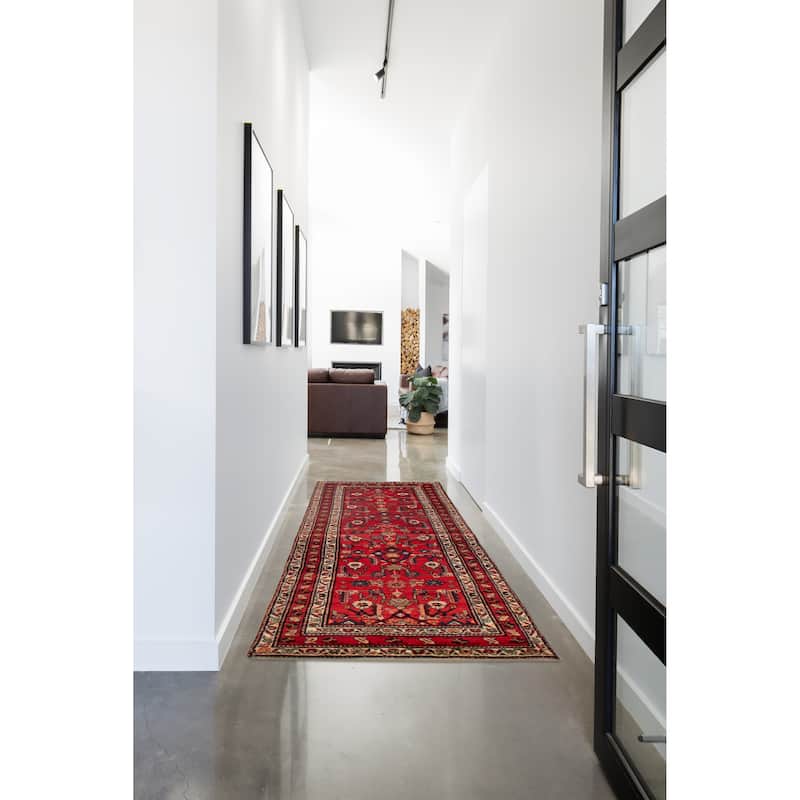 ECARPETGALLERY Hand-knotted Andelz Red Wool Rug - 3'3 x 9'6