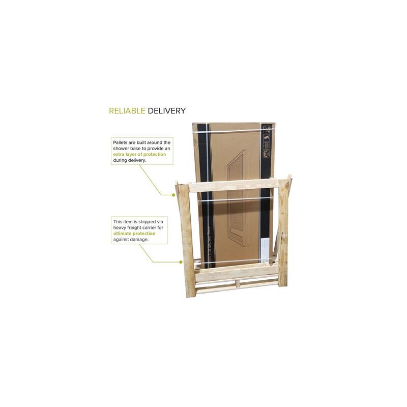 Transolid Linear 60" x 32" Alcove Shower Base with Right Hand Drain - 60" x 32" - 60" x 32"