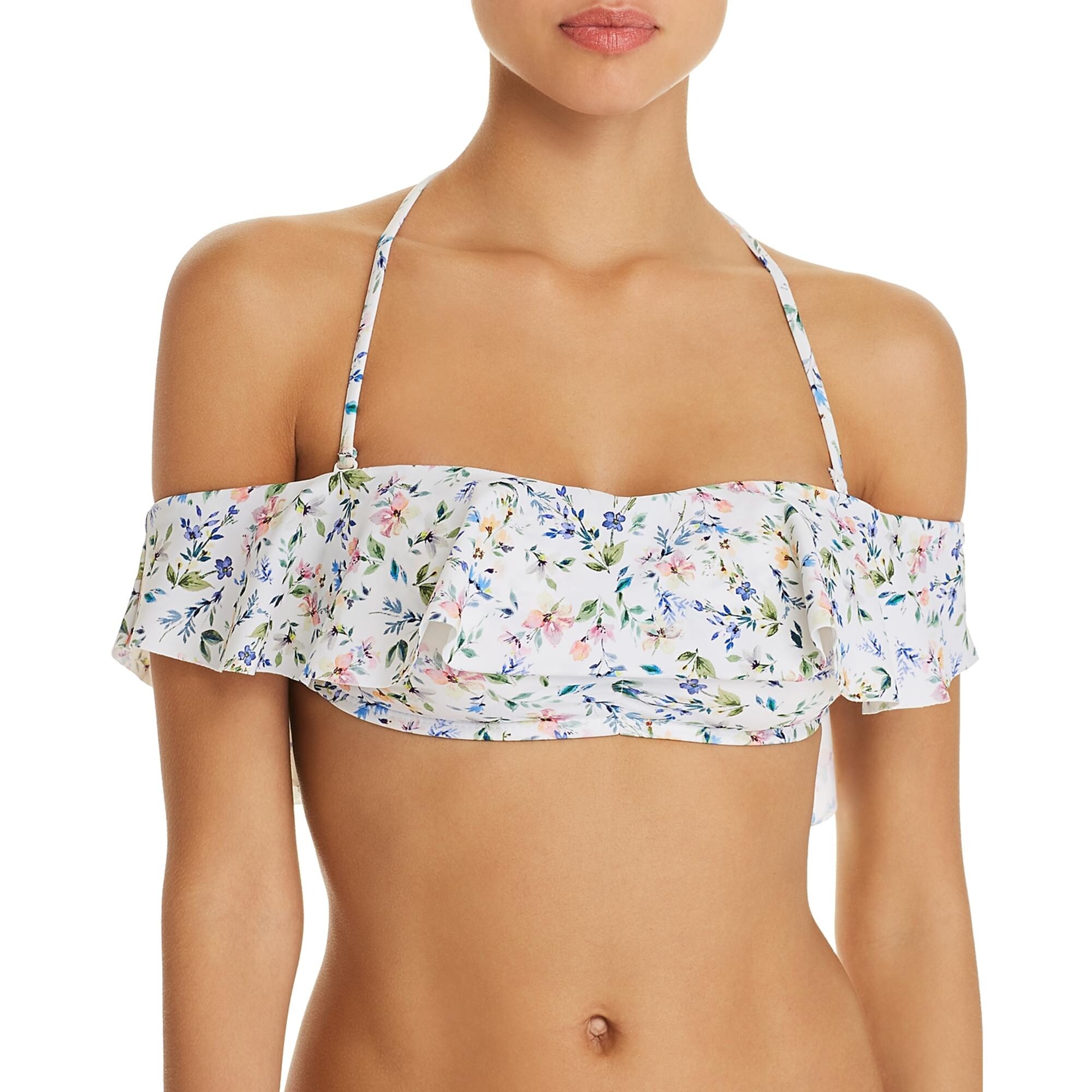 white off the shoulder swim top