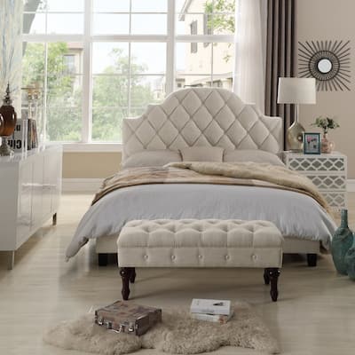 Rosevera Laguerre Tufted Upholstered Ottoman Bench, Bedroom Bench