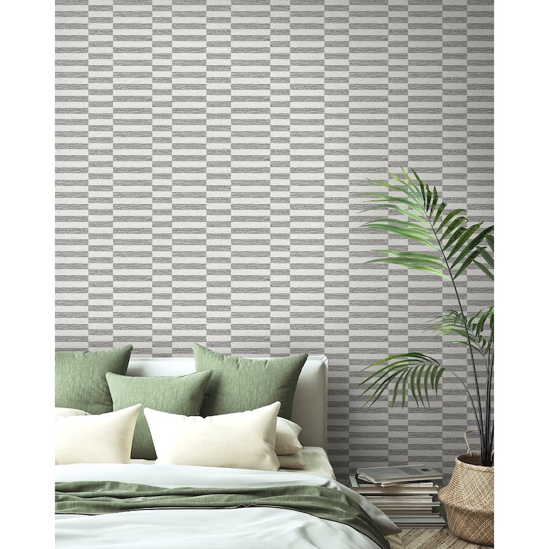 Stacy Garcia Home Faux Woven Stripe Peel and Stick Wallpaper