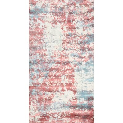 Hand Knotted Oriental Viscose Silk Carpet Modern All-Over Oranges & Rust Abstract Area Rug - 4' 0'' X 2' 0''