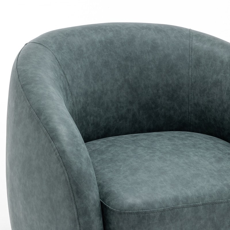 SEYNAR Modern Glam PU Leather 360 Degree Swivel Accent Armchair Set of 2