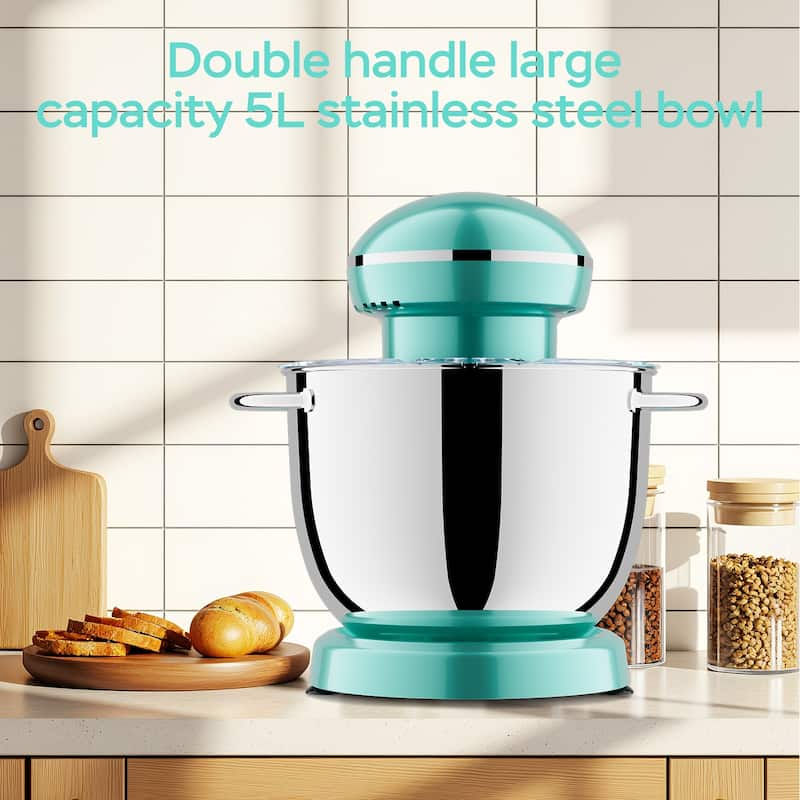 5L+4.5L Electric Food Mixer with timing, 12 Speeds Portable Lightweight Kitchen Mixer for Daily Use