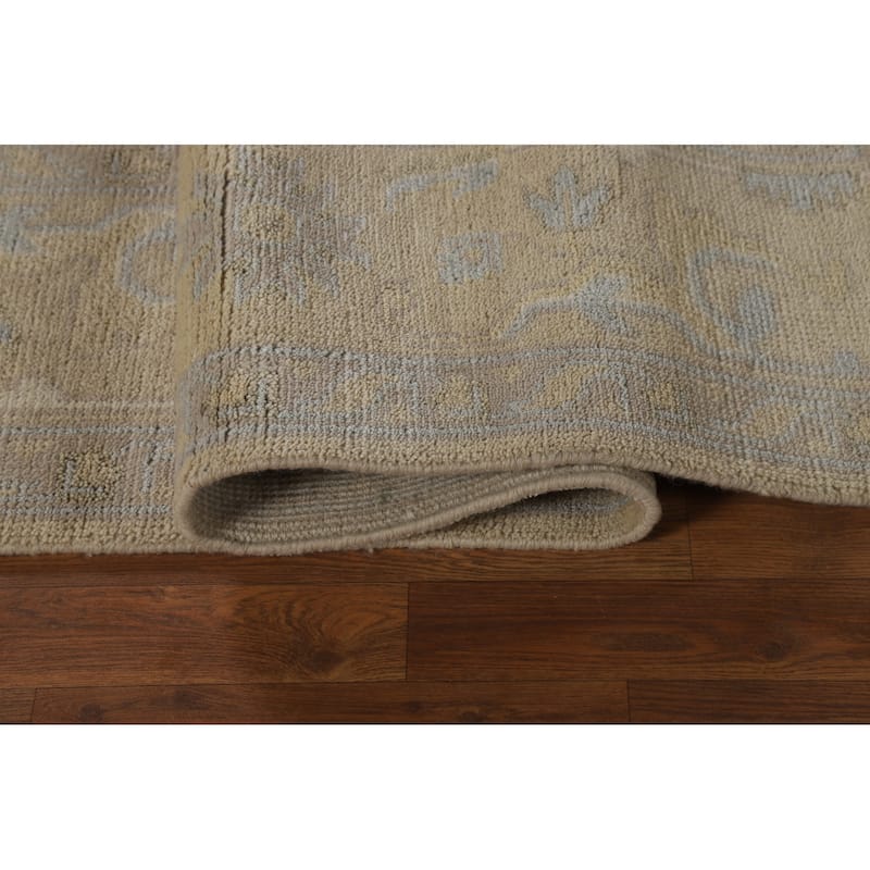 Earth Tone Oushak Area Rug Hand-Knotted Wool Carpet - 8'0"x 9'10"