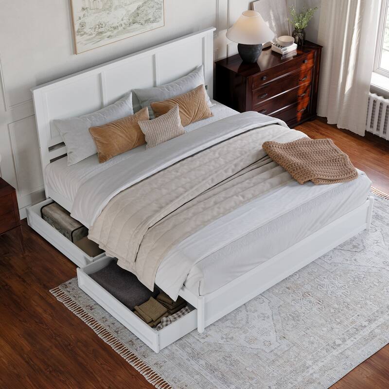 Felicity Platform Bed with Panel Footboard and Storage Drawers