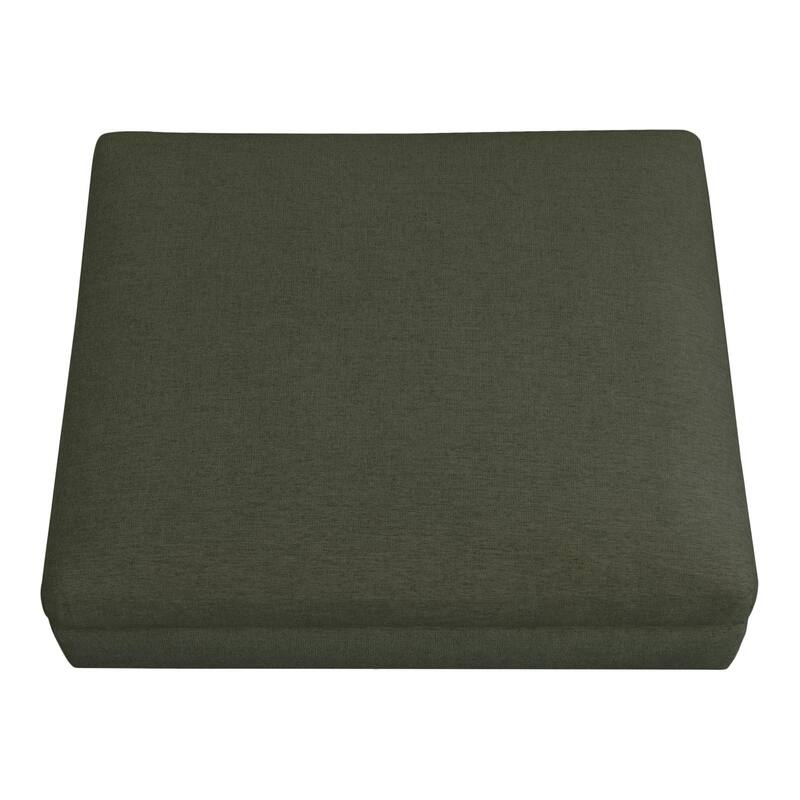 NADAAL STUDIOS Rio,Ottoman With Rubber Wood Base - Green
