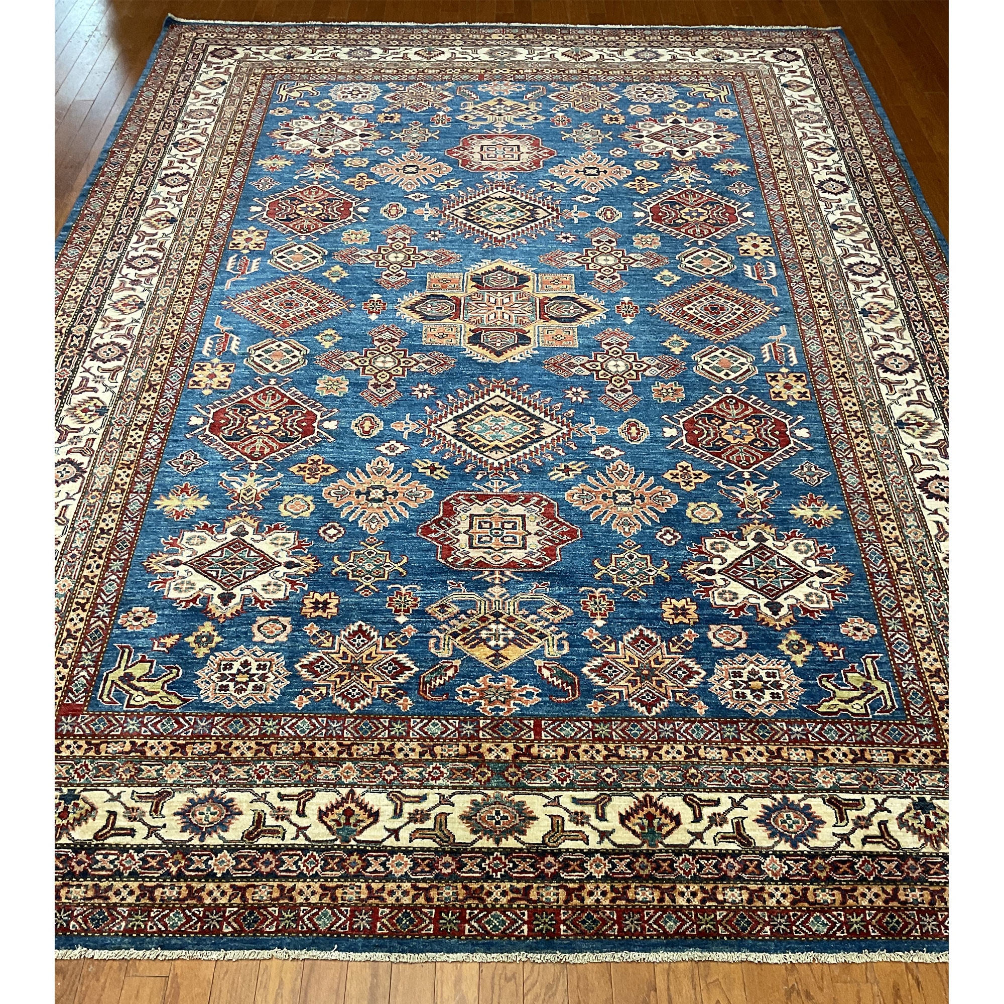 HERAT ORIENTAL Handmade Afghan Super Kazak Wool Rug - 9' x 12'2"