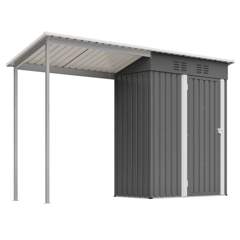 GDFStudio - Lucas All-Weather Outdoor Heavy Duty Metal Storage Shed with Robust Construction and Easy Assembly