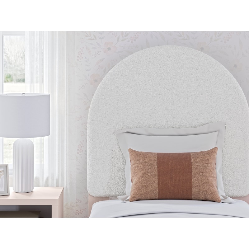 Signature Design by Ashley Wistenpine White/Pink Twin Upholstered Panel Headboard