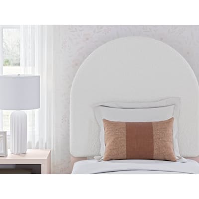 Signature Design by Ashley Wistenpine White/Pink Twin Upholstered Panel Headboard