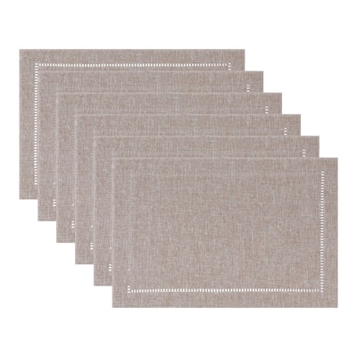 Rustic Placemats Set of 6 Polyesterl Placemats for Dining Table Decor Indoor Outdoor Kitchen Table Mat Wipe Clean - 18*12in
