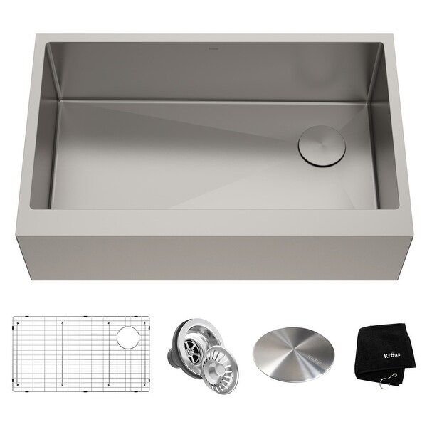 KRAUS Standart PRO Stainless Steel 33 in 1-Bowl Farmhouse Kitchen Sink. Opens flyout.