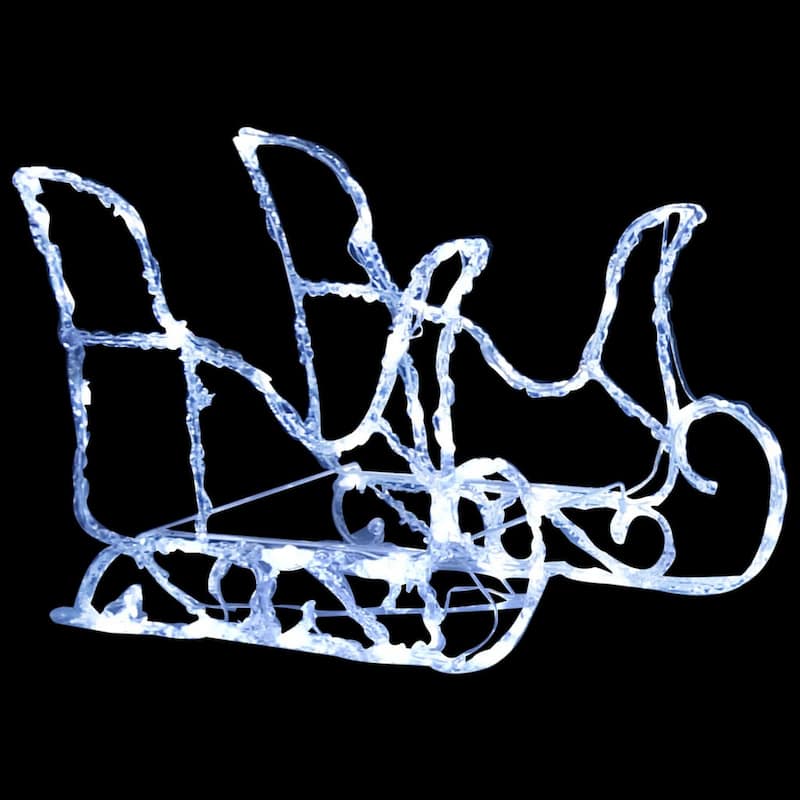 4pc Outdoor Reindeer n Sleigh Christmas Decoration, 240 Cool White LED - Cool White