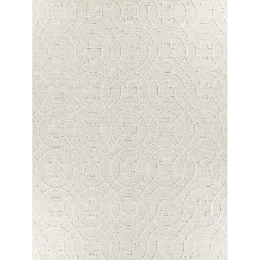 EXQUISITE RUGS Windsor Hand-loomed Wool/Bamboo Silk Linen/Beige Area Rug.