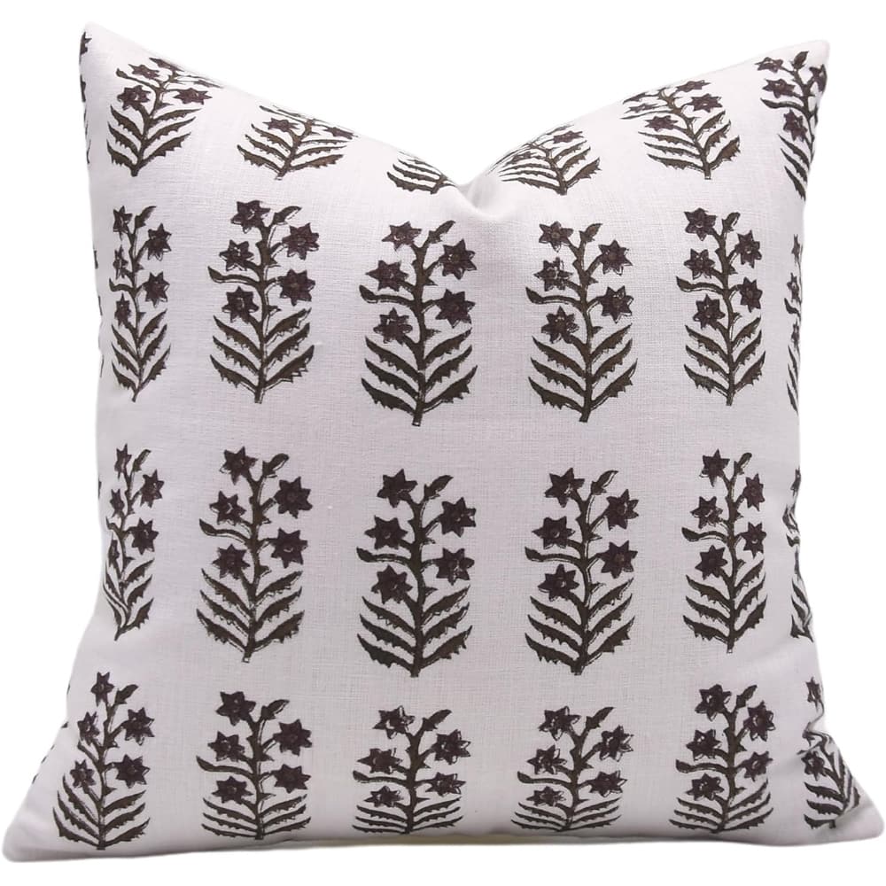 Fabdivine Linen Handmade Block print pillow Cover