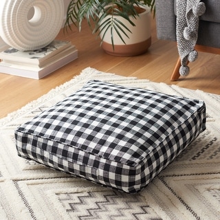 SAFAVIEH Nonnie Farmhouse 22 inch Gingham Floor Pillow Bed Bath Beyond 36978103
