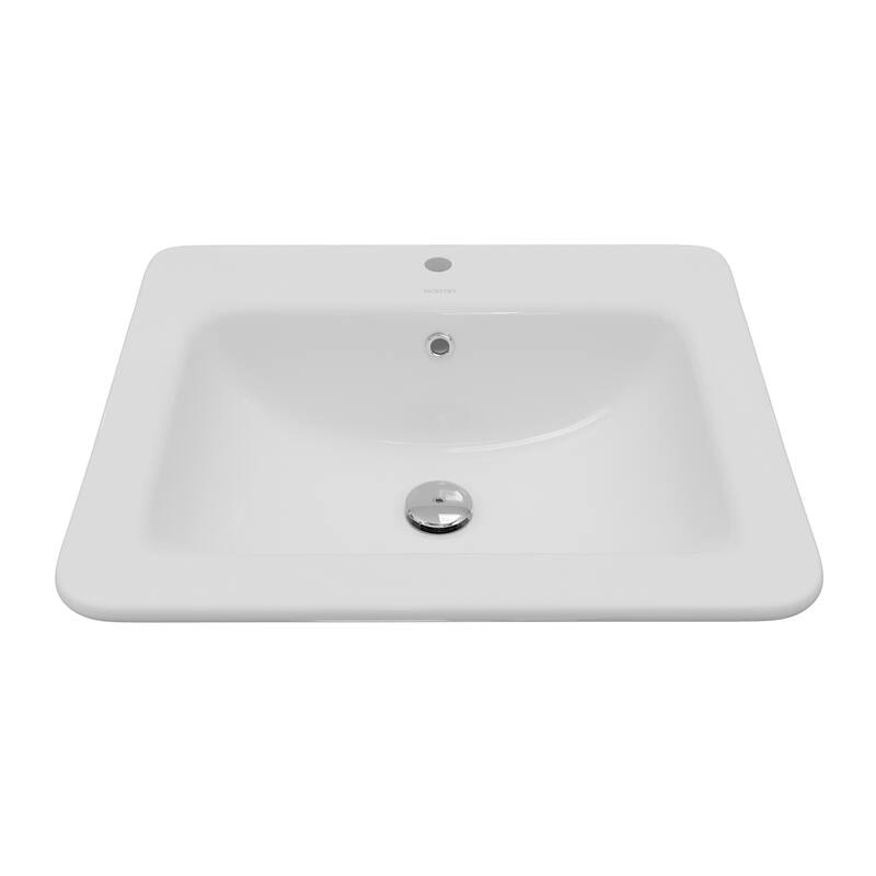 Karran Valera 21" Rectangular Top Mount Vitreous China Bathroom Sink in White