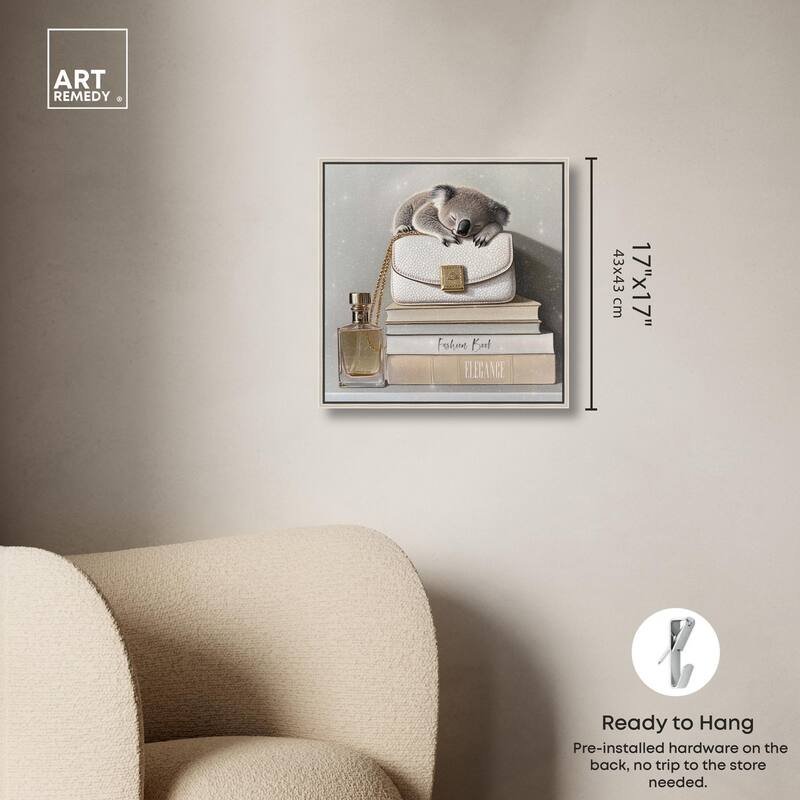 Koala on Fashion Books Canvas by Art Remedy
