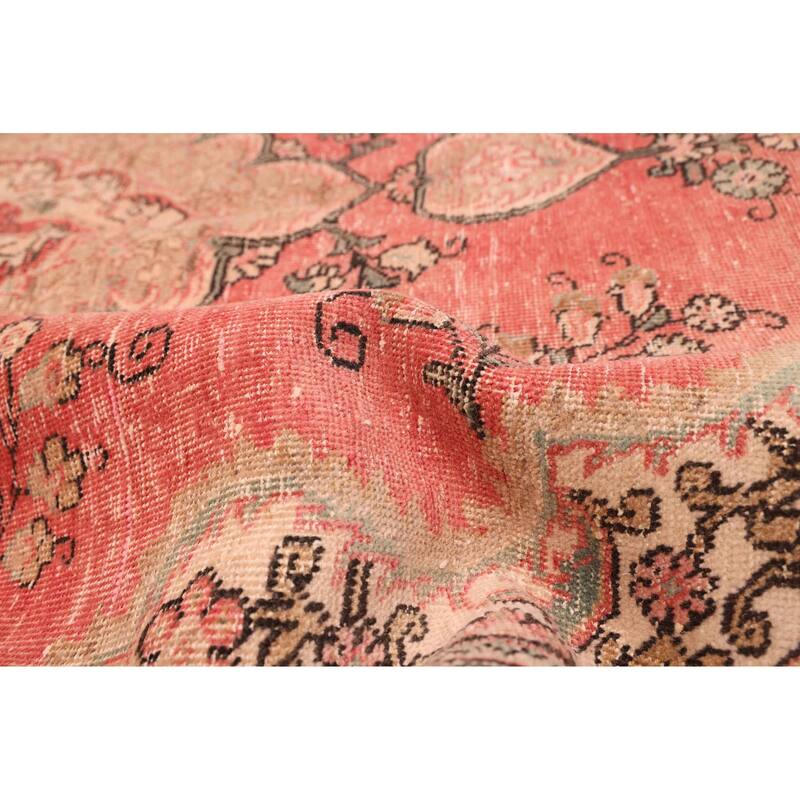 ECARPETGALLERY Hand-knotted Antalya Vintage Light Red Wool Rug - 6'7 x 9'6