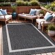 Beverly Rug Modern Bordered Indoor Outdoor Rug, Outside Carpet for ...