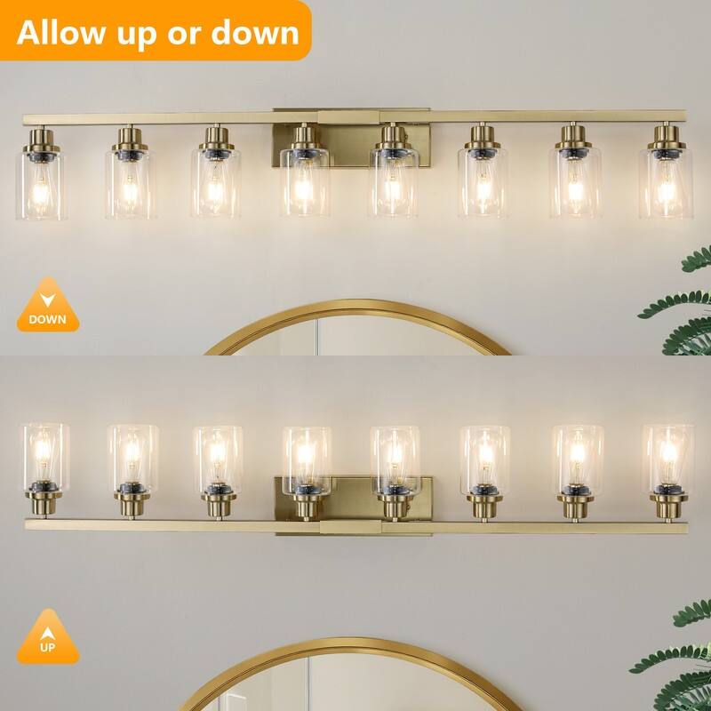 Bathroom Vanity Light With Clear Glass Shades For Vanity Mirror, Bathroom, Or Hallway