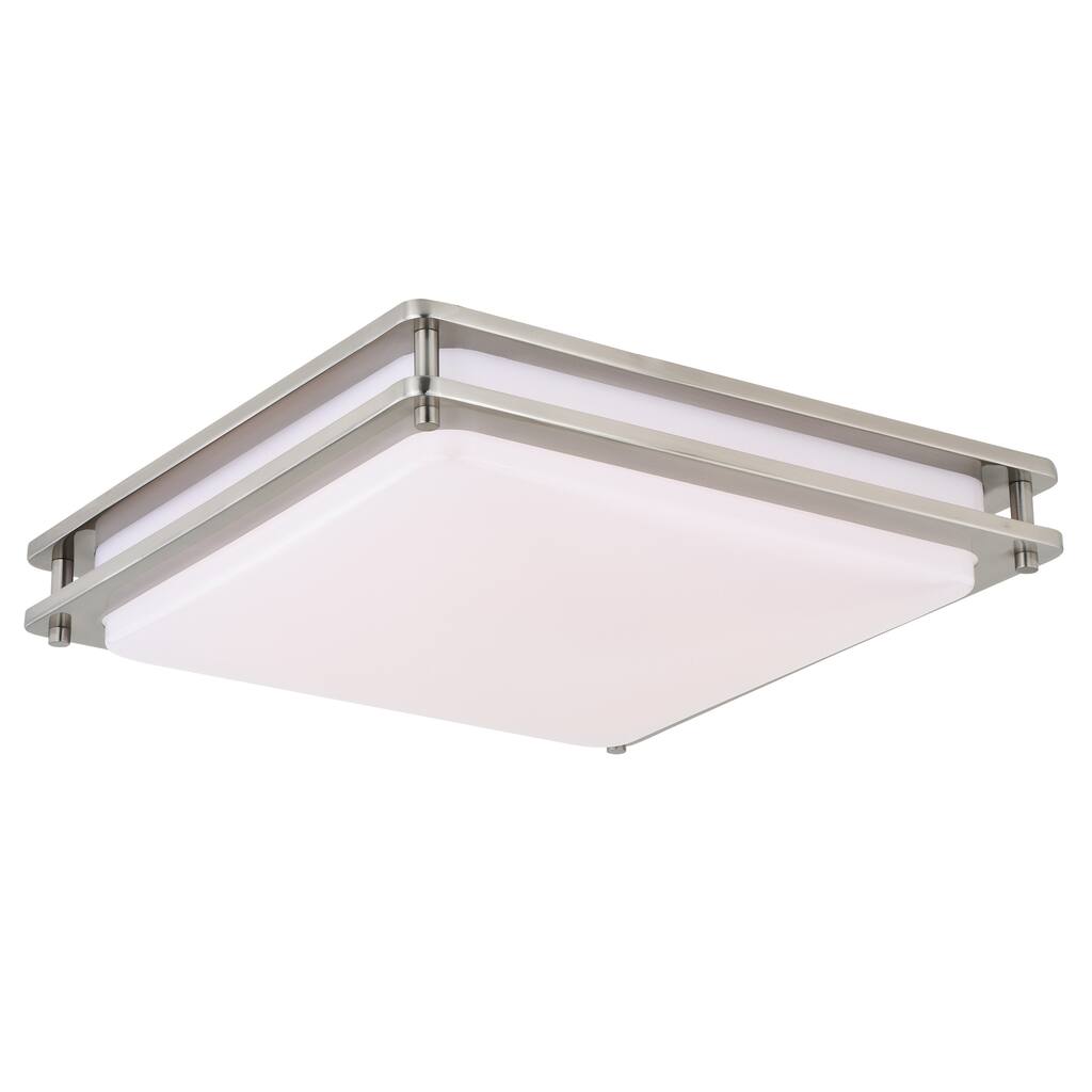 Vaxcel Horizon 16" LED Flush Mount Satin Nickel - 16-in W x 3.5-in H x 16-in D