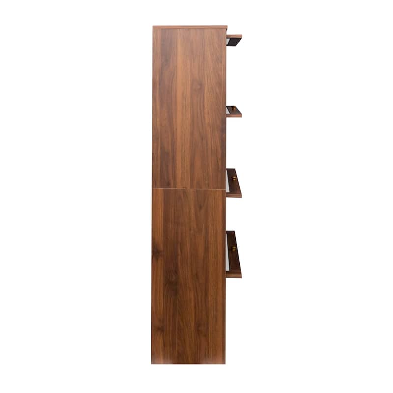 Bookcase Closed Back Glass Doors Office Storage Cabinet Floor-to-Ceiling Low Cabinet Bookcase Against Wall Dustproof Bookshelf