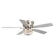 preview thumbnail 4 of 9, 48" Polished Nickel Low Profile Crystal Ceiling Fan with Light and Remote
