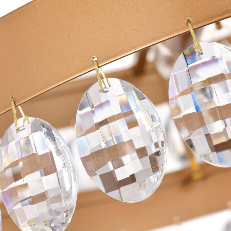 Ariana Glossy Bronze 6-light Two-Tier Crystal Round Ring Chandelier - 22 inches in diameter x 9.8 inches H