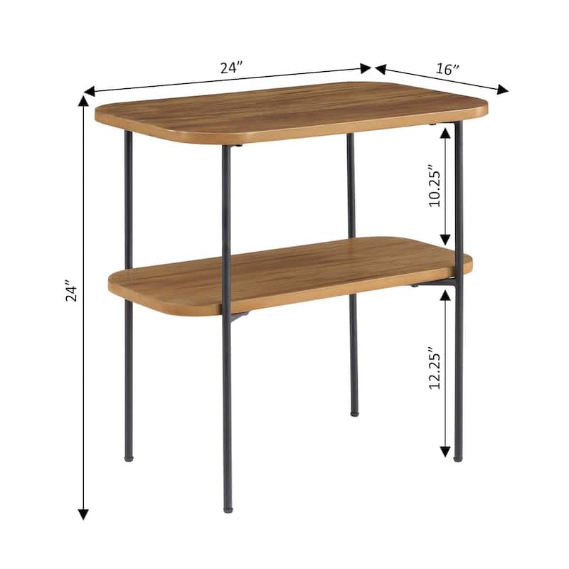 Convenience Concepts Lunar Chairside End Table with Shelf