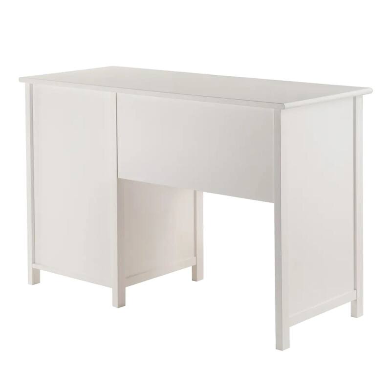 3-Drawer Wood Writing Desk with Cabinet - 47.25" - White