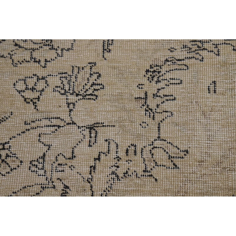 Earth Tone Tabriz Persian Vintage Area Rug Hand-Knotted Wool Carpet - 9'6"x 12'7"