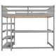 preview thumbnail 36 of 82, Space-Saving Loft Bed with Storage Shelves and Desk, Solid Wood Loft Bed Frame with Ladder and Guardrail for Kids Teens Adults
