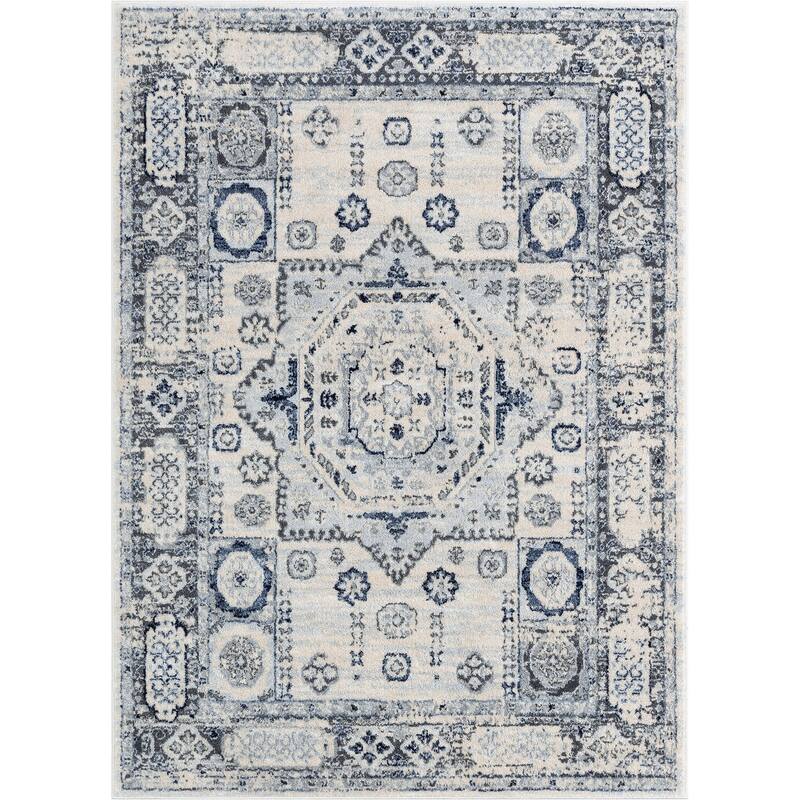 Well Woven Omaha Leon Farmohuse Medallion Soft Rug