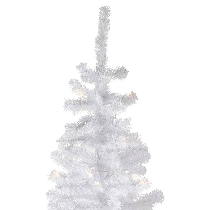 6.5' Pencil White Georgian Pine Artificial Christmas Tree white LED - 6.5 Foot