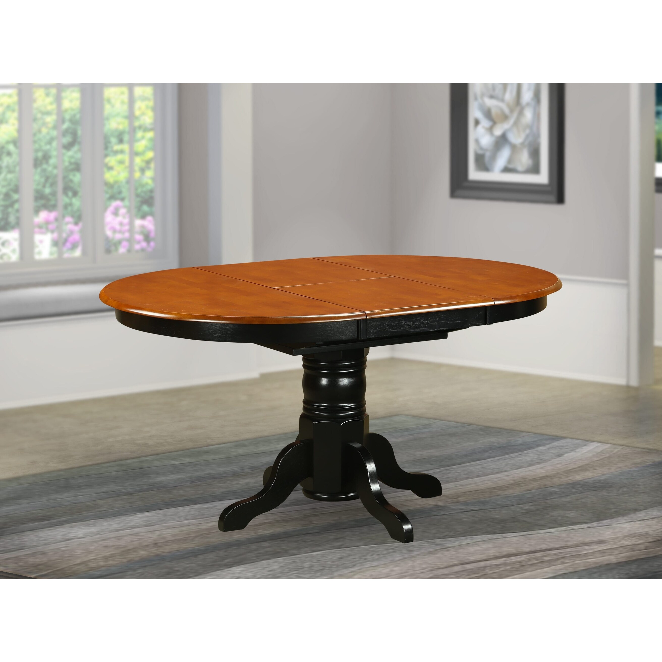 Oval pedestal hotsell table with leaf