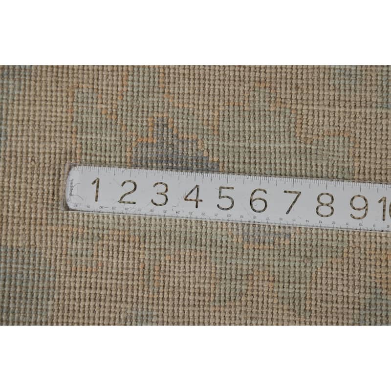 Hand Knotted Oriental 100% Wool Carpet Transitional All-Over Beige & Ivories Oushak Area Rug - 13' 9'' X 10' 0''