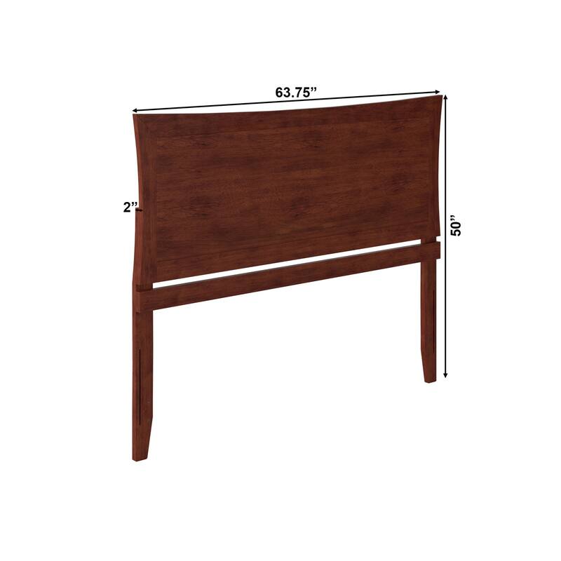 Queen Size Solid Wood Headboard with Clean Contemporary Design, Smooth Walnut Finish for Bedroom Beds