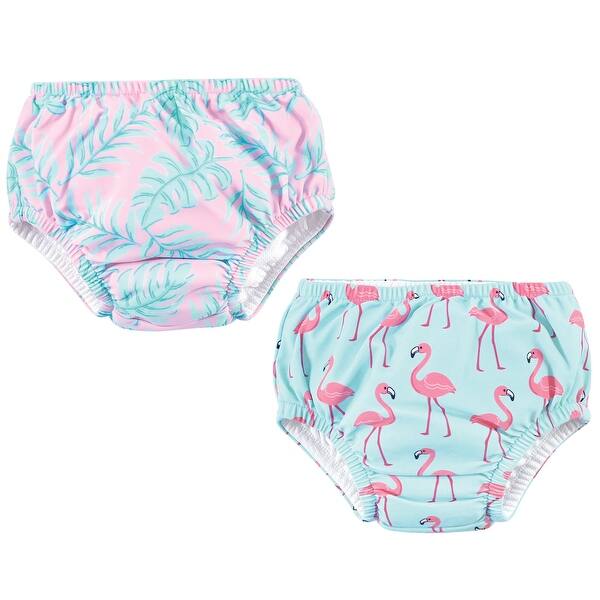 slide 1 of 1, Hudson Baby Infant Girl Swim Diapers, Flamingos 6-12 Months - Flamingos