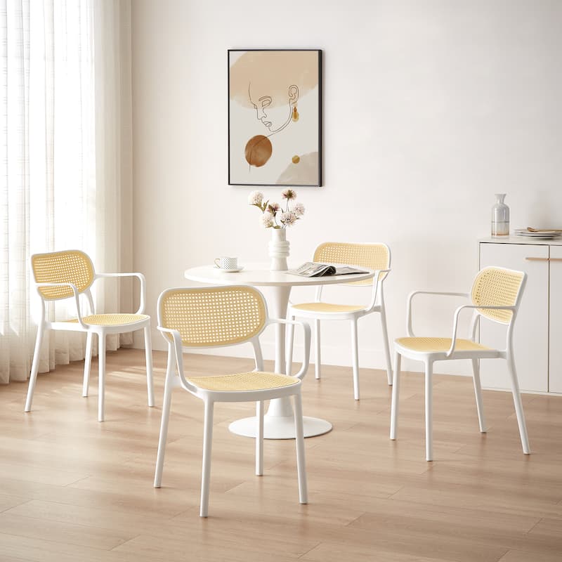 Art Leon Set of 2 Modern Stackable Indoor or Outdoor Dining Chair