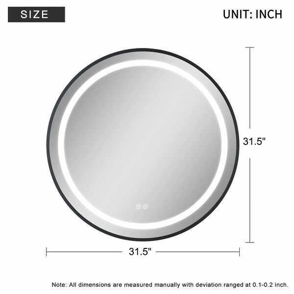 Dimmable Illuminated Round Bathroom Vanity LED Mirror with Light